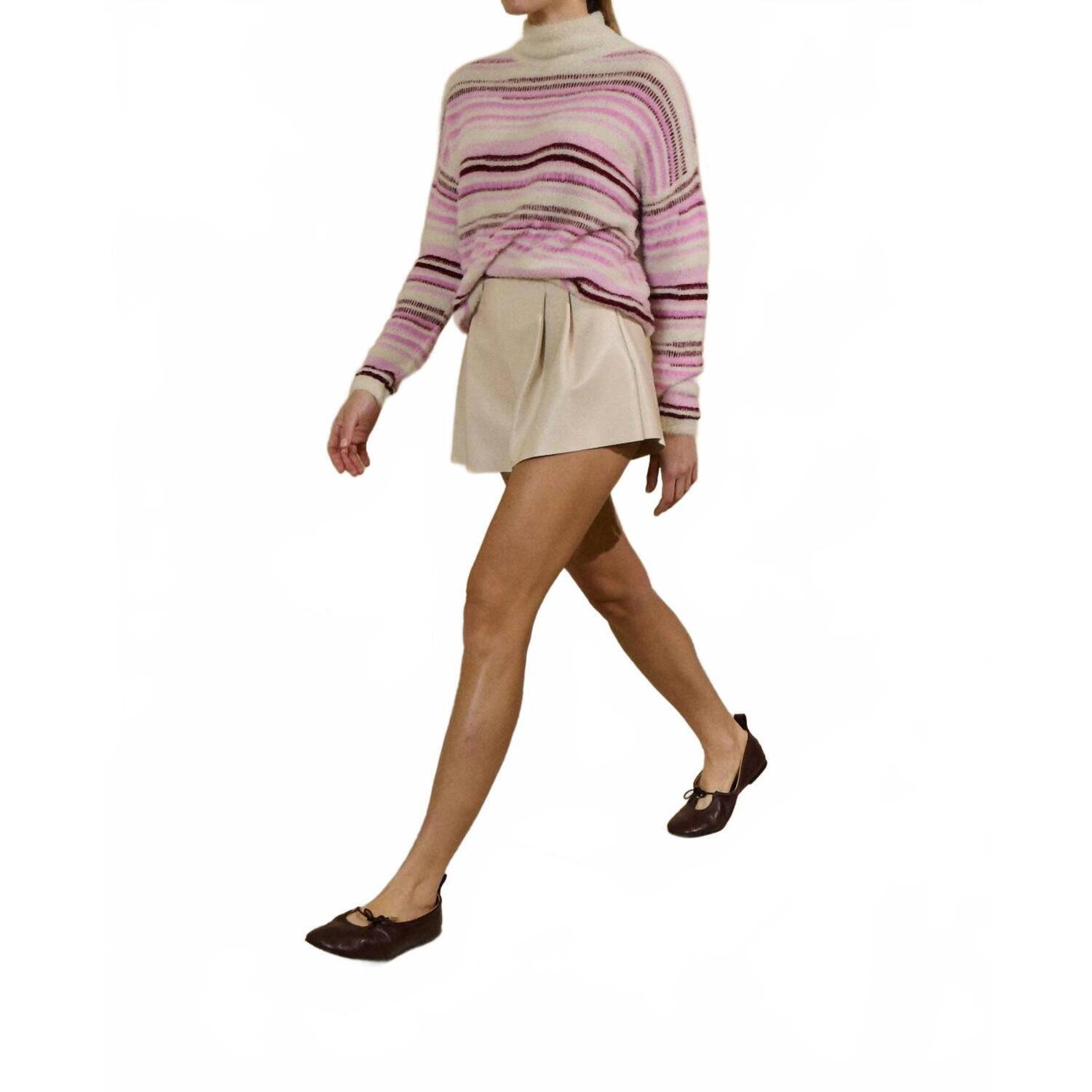 New Sita Murt Fuzzy Texture Sweater In Pink/Maroon